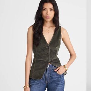 Madewell Olive Green Corduroy Tank Top